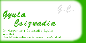 gyula csizmadia business card